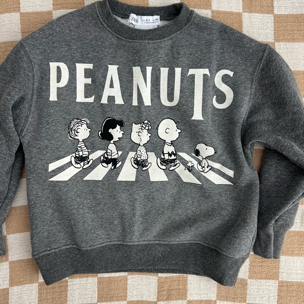 Zara Gray Peanuts Sweatshirt